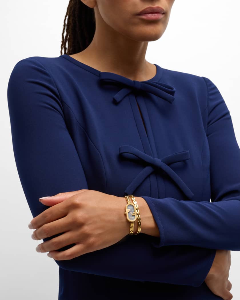 Fendi O'Lock Vertical Oval Bracelet Watch with Diamonds | Neiman