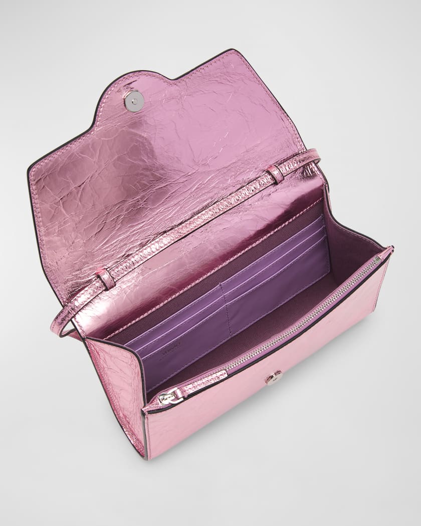 Versace Pink Grained Leather Medusa Vanity Top Handle Bag