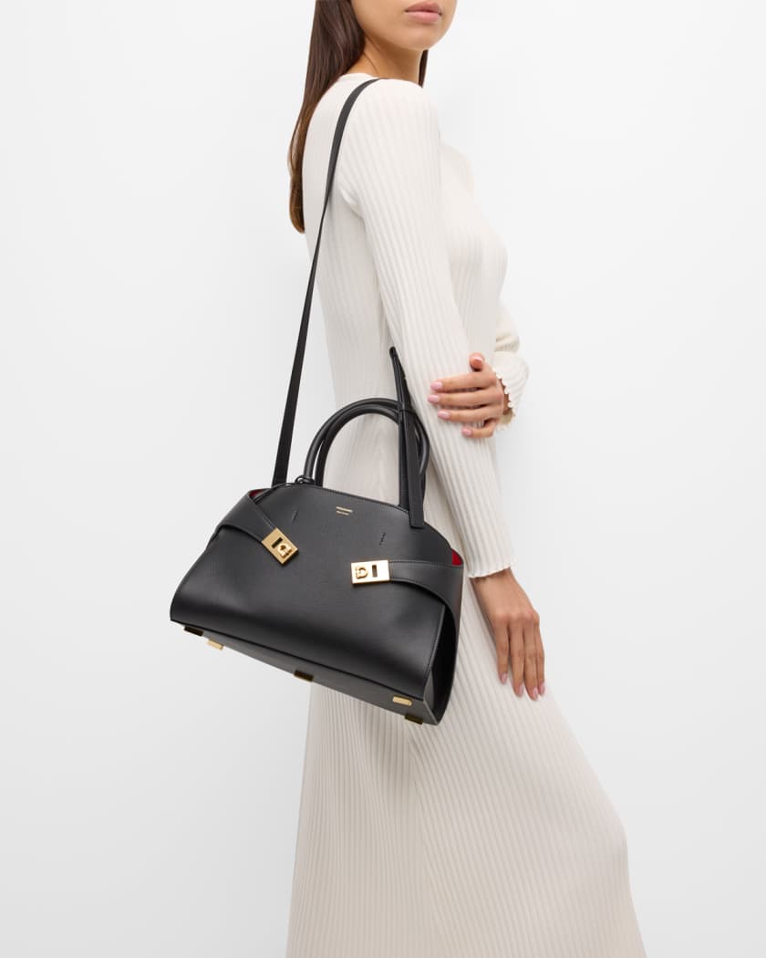Hug Small Leather Top-Handle Bag