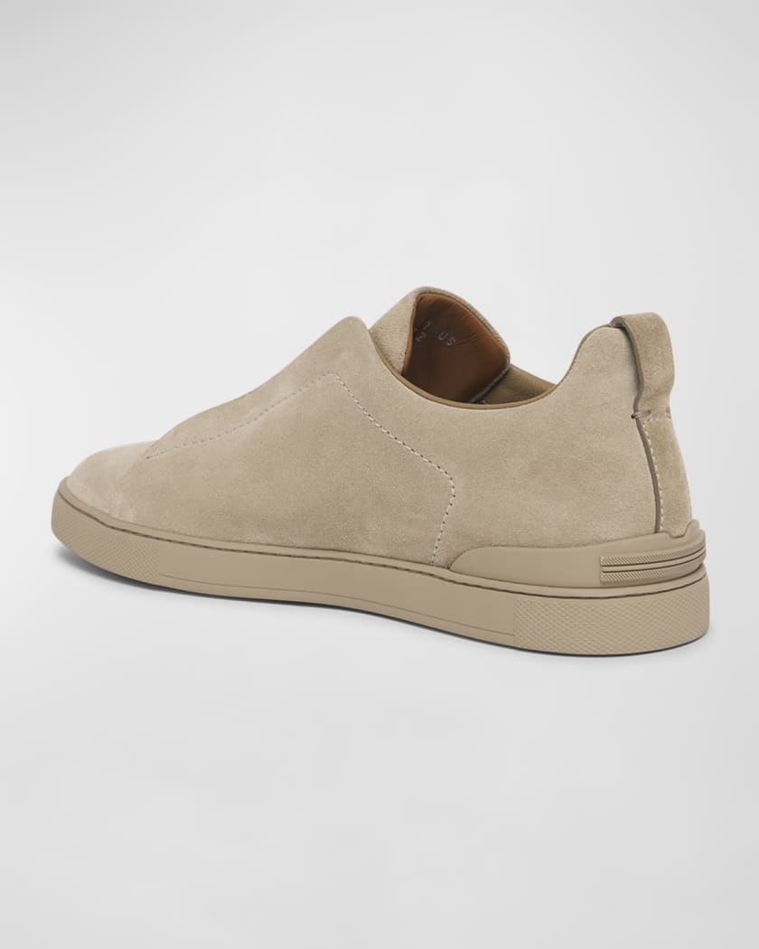 Men's Triple Stitch Suede Low-Top Sneakers