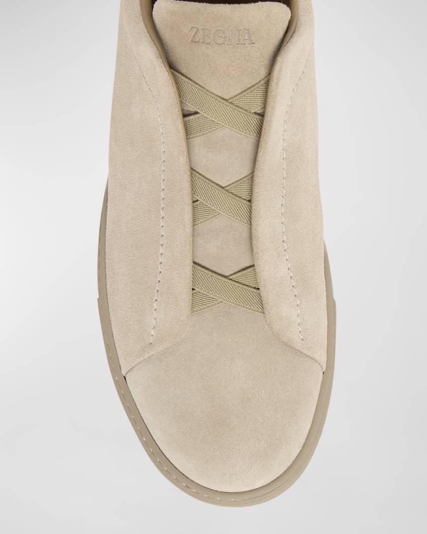 Men's Triple Stitch Suede Low-Top Sneakers