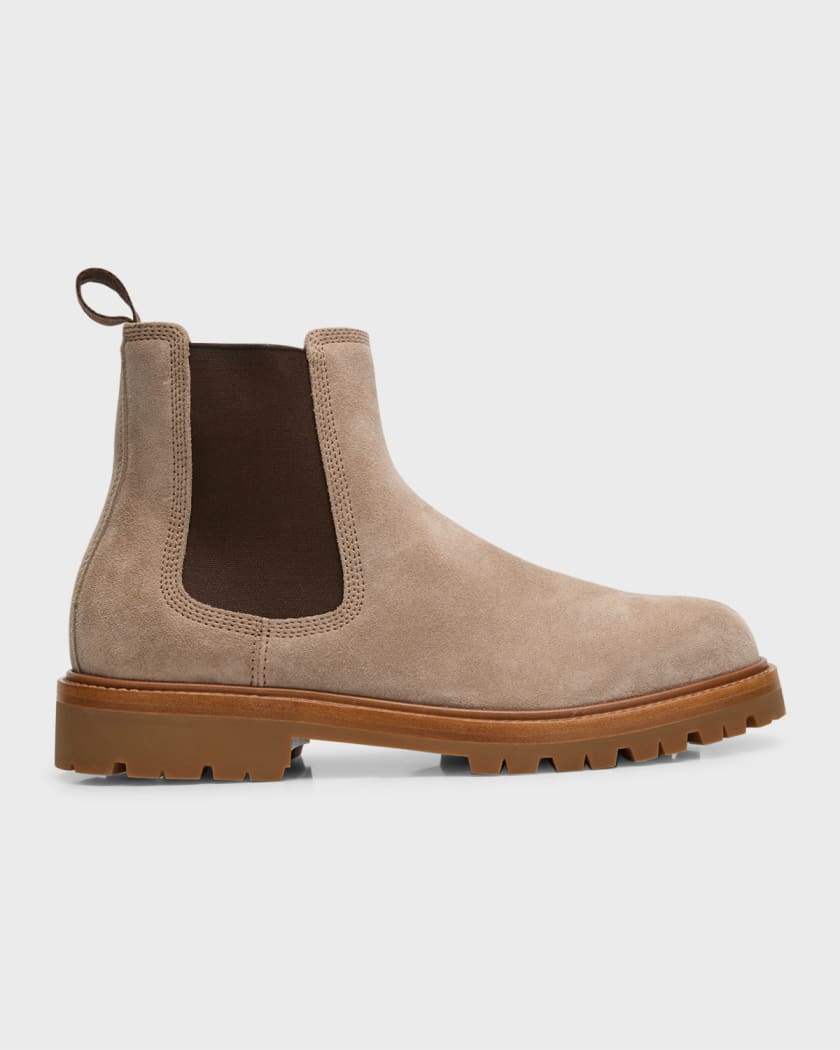 Brunello Cucinelli Men s Suede Ankle Chelsea Boots Neiman Marcus