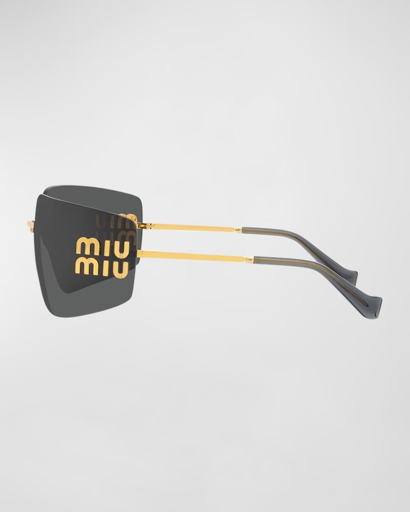 MU 54YS 80 Rimless Titanium Wrap Sunglasses 