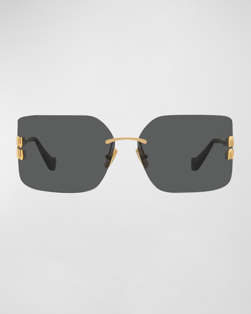 MU 54YS 80 Rimless Titanium Wrap Sunglasses 