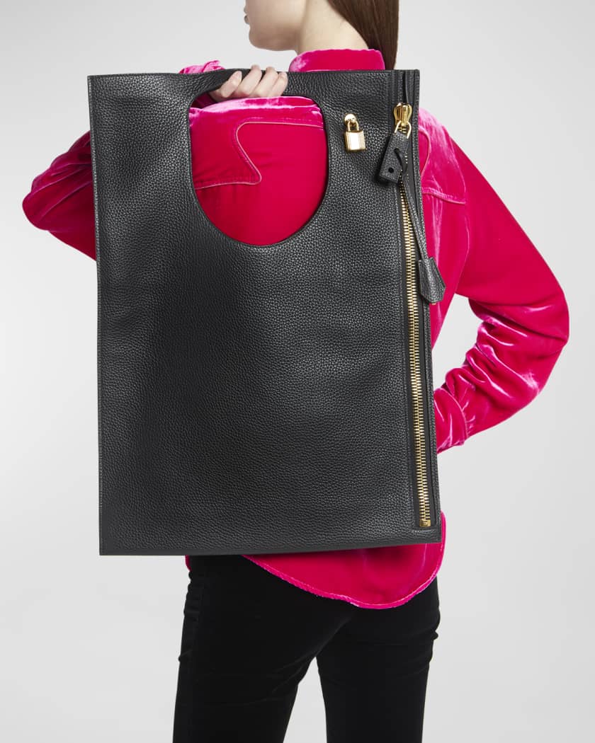 TOM FORD Alix Leather Red Pouch Padlock & Zip Shoulder Bag