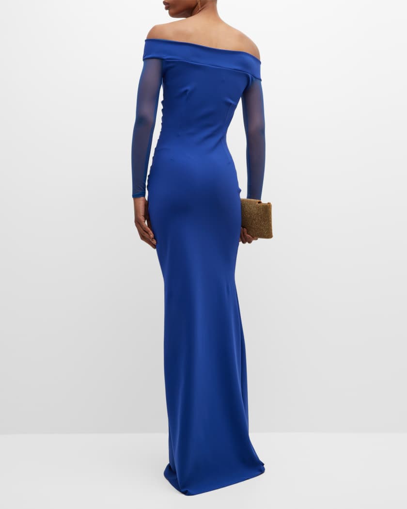 Chiara Boni La Petite Robe Suzie Pleated Off Shoulder Illusion