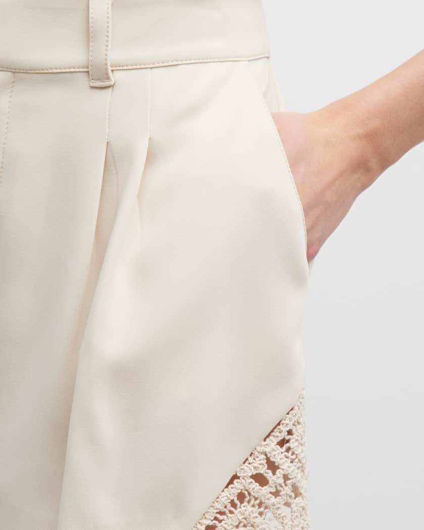 Cinq a Sept Corinna Crochet Lace Shorts | Neiman Marcus