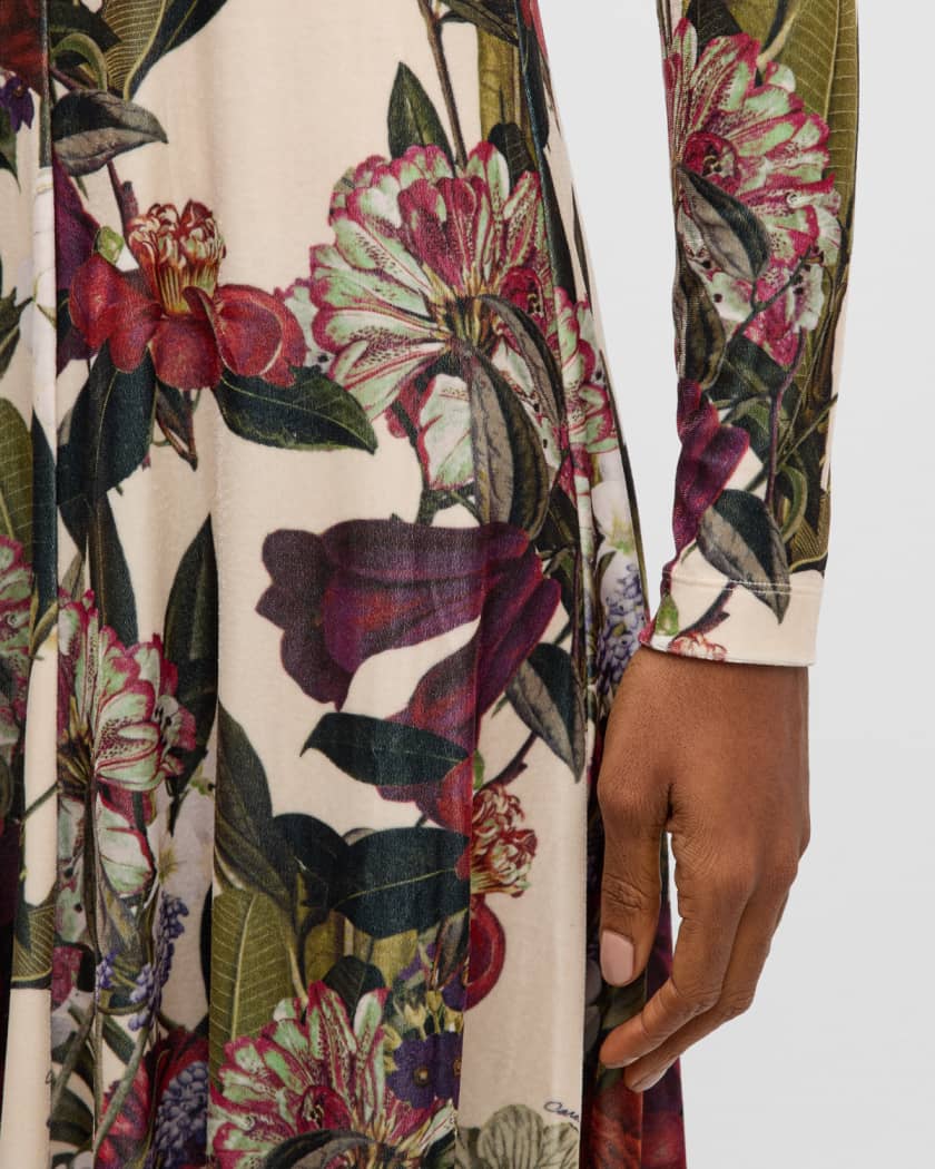 Dress Marcus Neiman | Cara Agata Cara Long-Sleeve Floral Mock-Neck Maxi