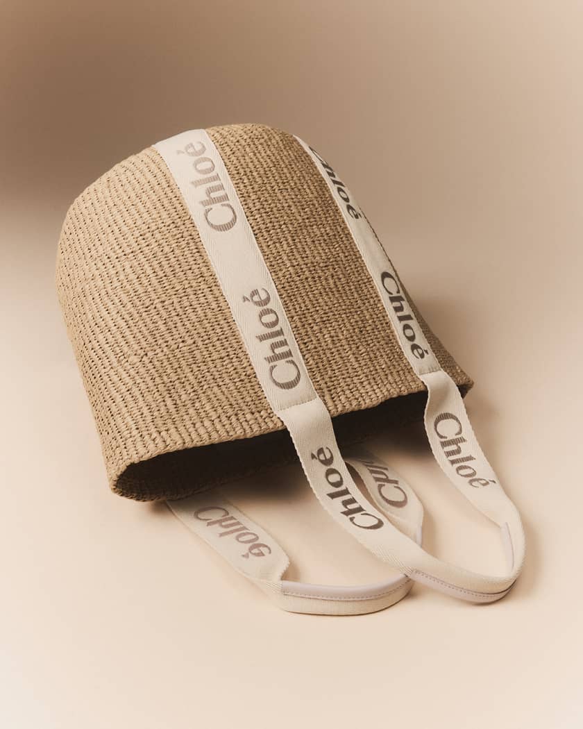 Woody Large Mifuko Basket Bag in Fair Trade Paper Embellished with Linen