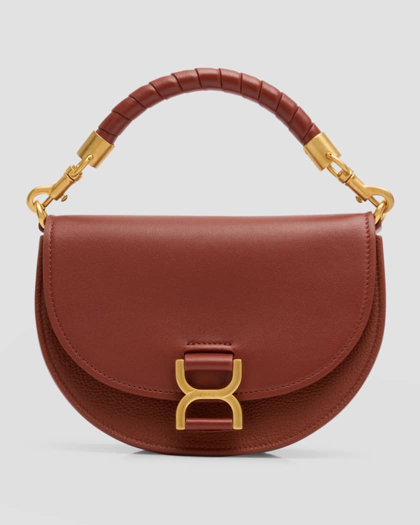 Shop Chloé Mini Marcie Leather Saddle Bag