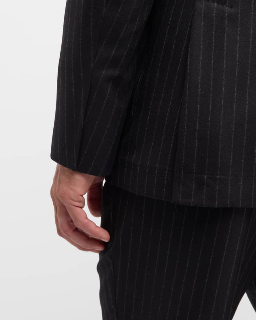 Men's Pinstriped Flannel Double-Breasted Suit