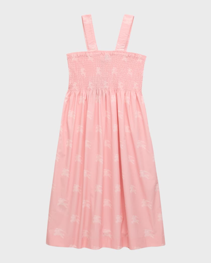 Burberry Girl s Junia Smocked Equestrian Print Dress Size 4 12