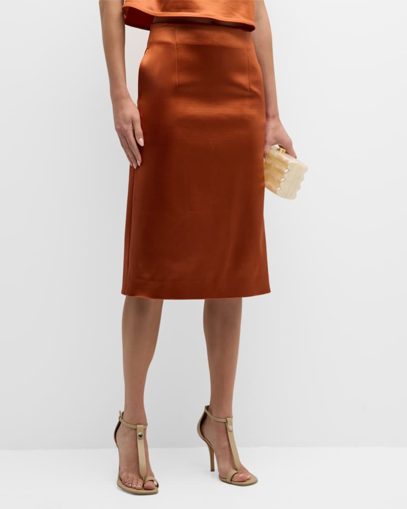 Satin midi discount skirt 00