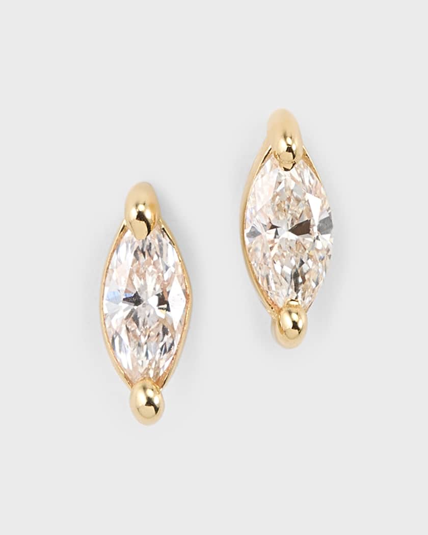 Zoe Lev Jewelry 14K Gold Marquise Diamond Stud Earrings Neiman