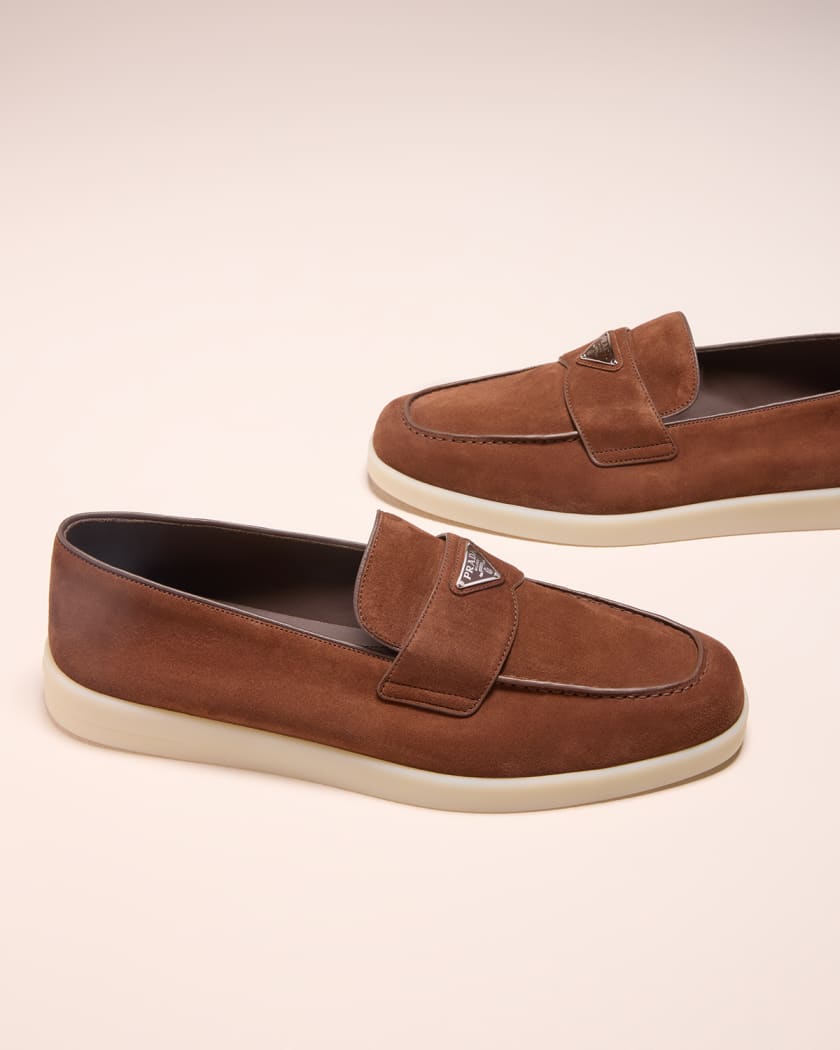 Men's Saint Tropez Triangle Logo Suede Loafers