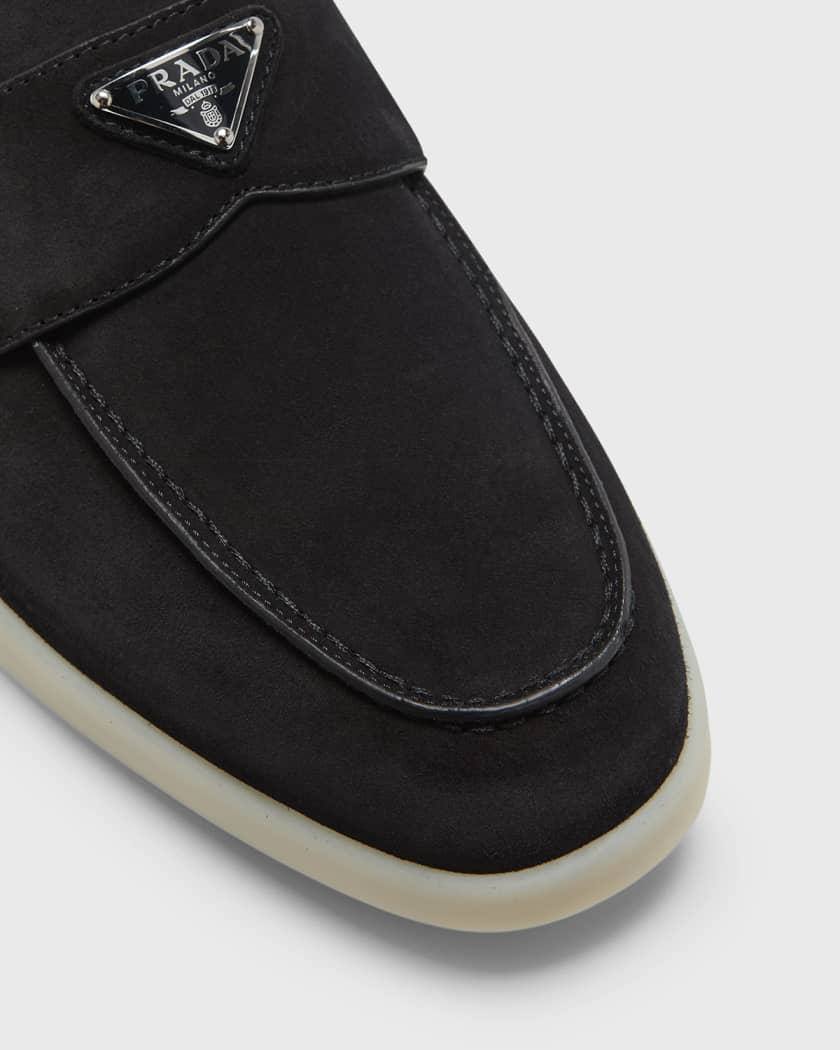 Men's Saint Tropez Triangle Logo Suede Loafers