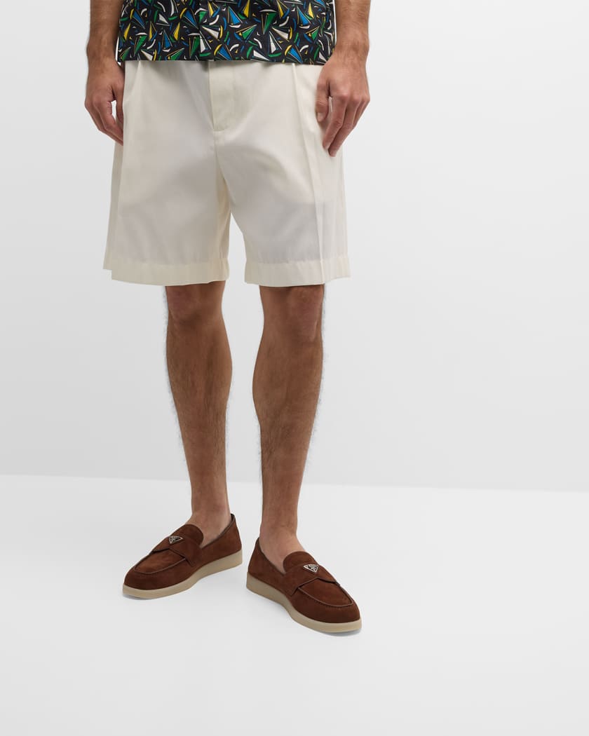 Men's Saint Tropez Triangle Logo Suede Loafers