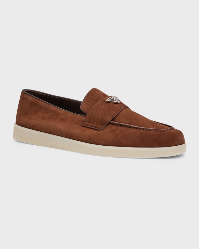 Men's Saint Tropez Triangle Logo Suede Loafers