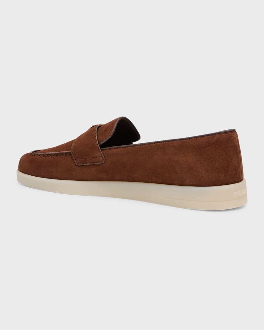 Men's Saint Tropez Triangle Logo Suede Loafers