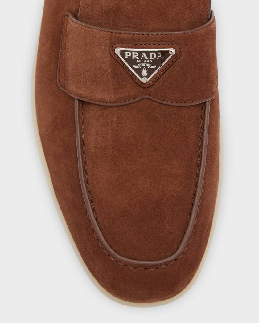 Men's Saint Tropez Triangle Logo Suede Loafers
