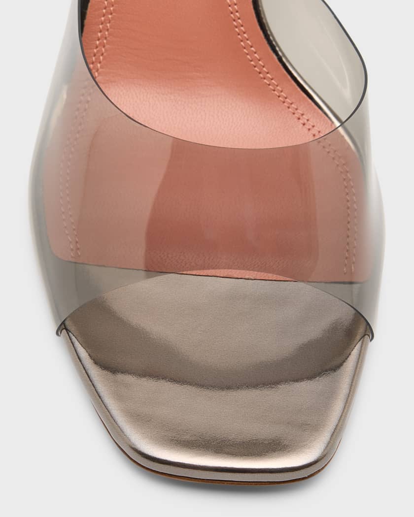 Amina Muaddi Lupita Glass Clear PVC Transparent Mule Mules Plastic Hee –  Miami Lux Boutique