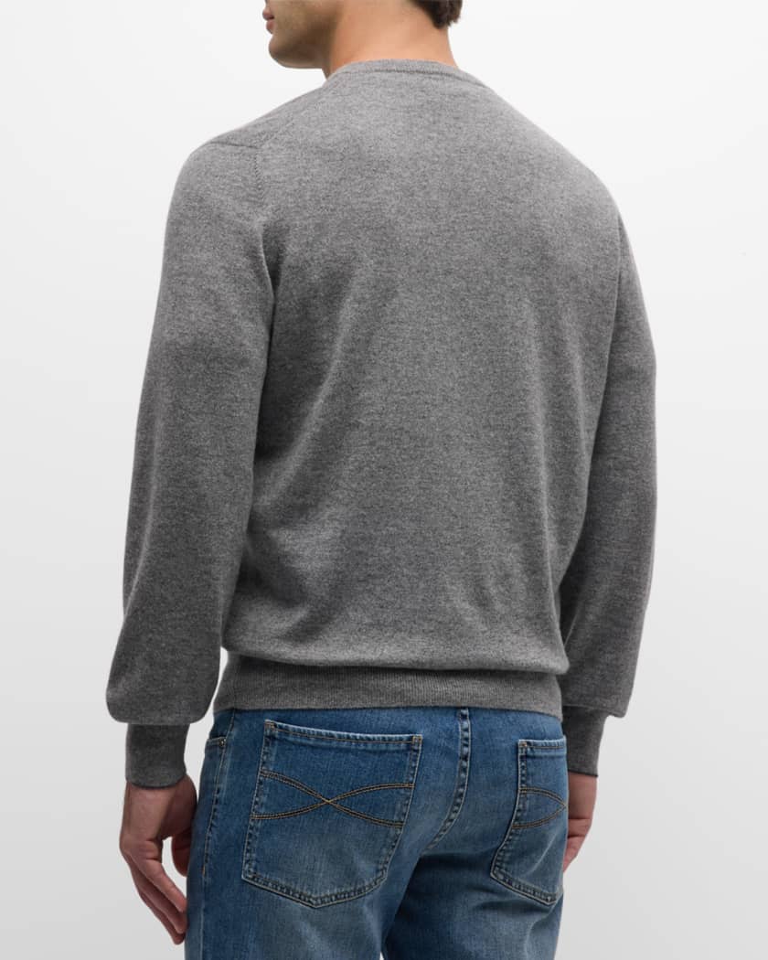 Brunello Cucinelli Men's Cashmere V-Neck Sweater | Neiman Marcus