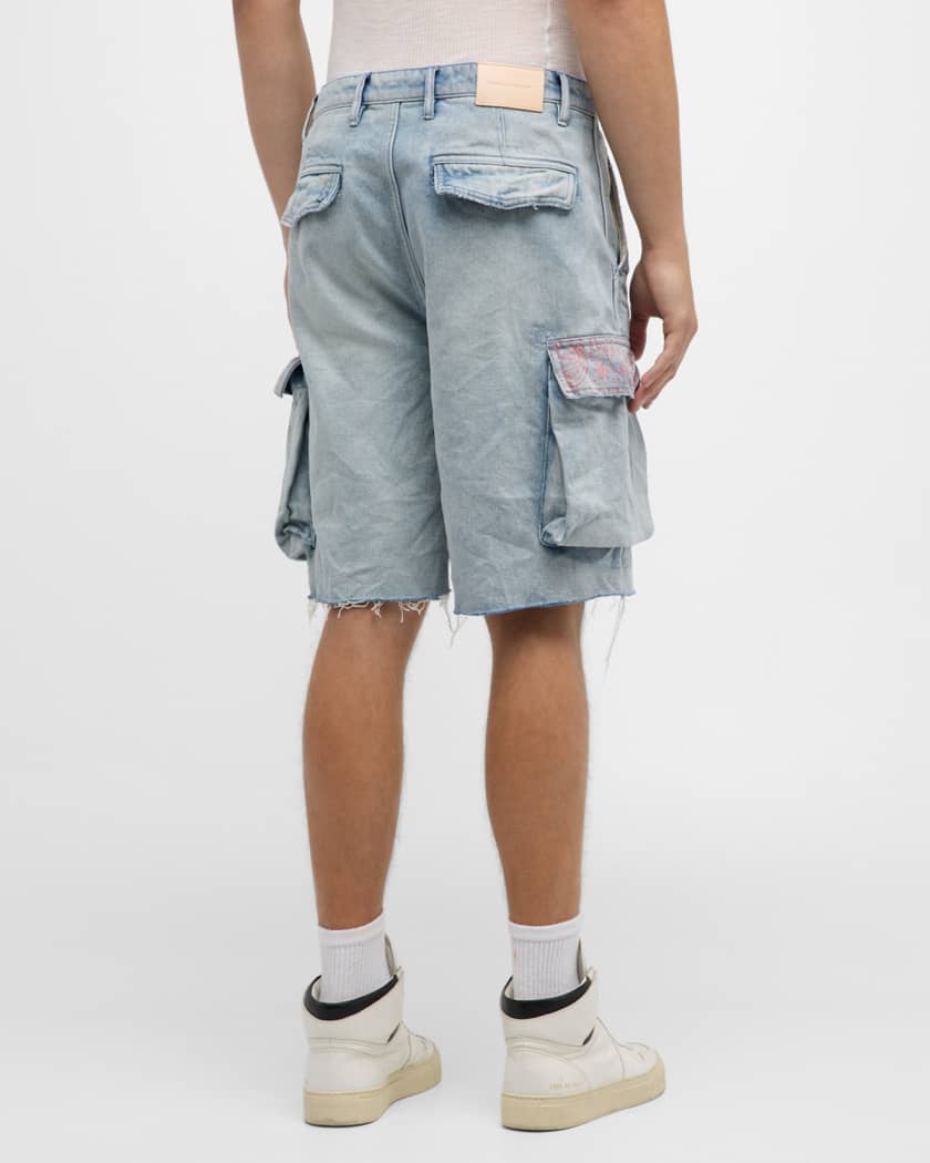 Mens distressed cargo shorts best sale