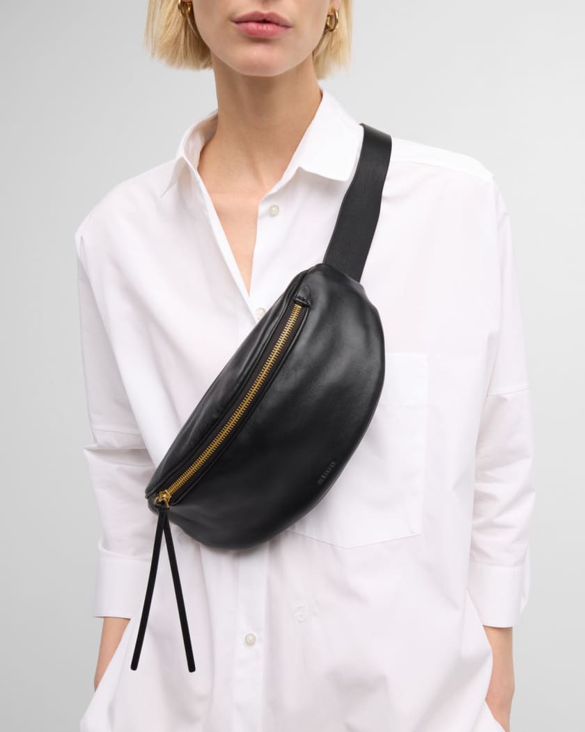 Jil Sander Moon Small Zip Leather Belt Bag | Neiman Marcus