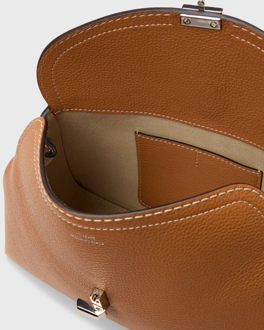T-Lock Top Handle Bag in Pebble Grain Leather