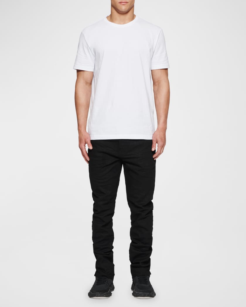 Men's P005 Black Raw Slim-Fit Jeans