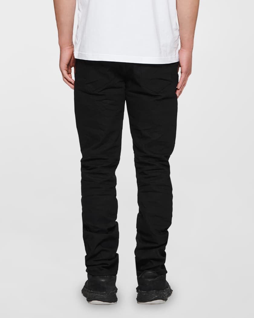 Men's P005 Black Raw Slim-Fit Jeans