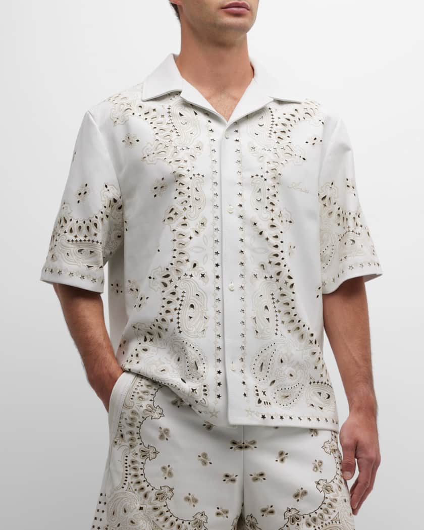 Monogram Bandana Short-Sleeved Denim Shirt - Ready to Wear