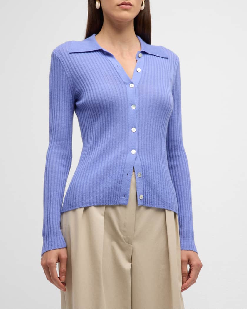 Vince button-front V-neck cardigan - Blue