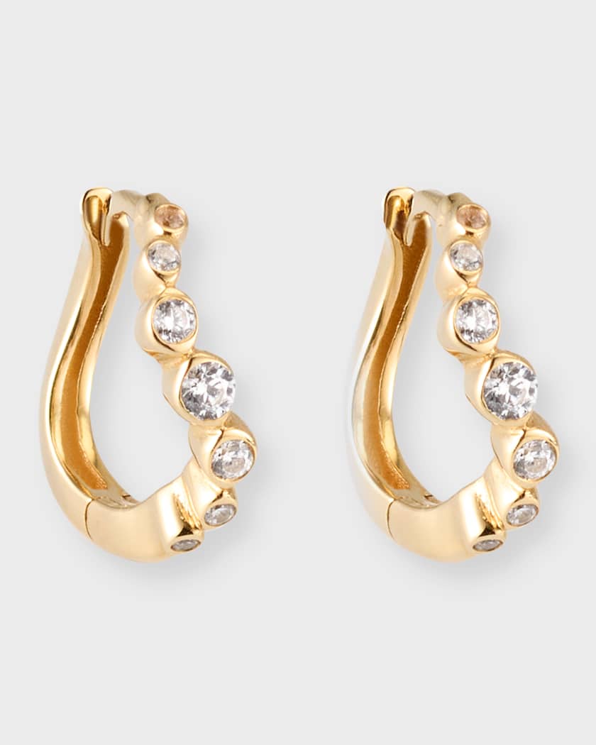 STONE AND STRAND Bubbly Diamond Wave Huggie Hoop Earrings | Neiman Marcus