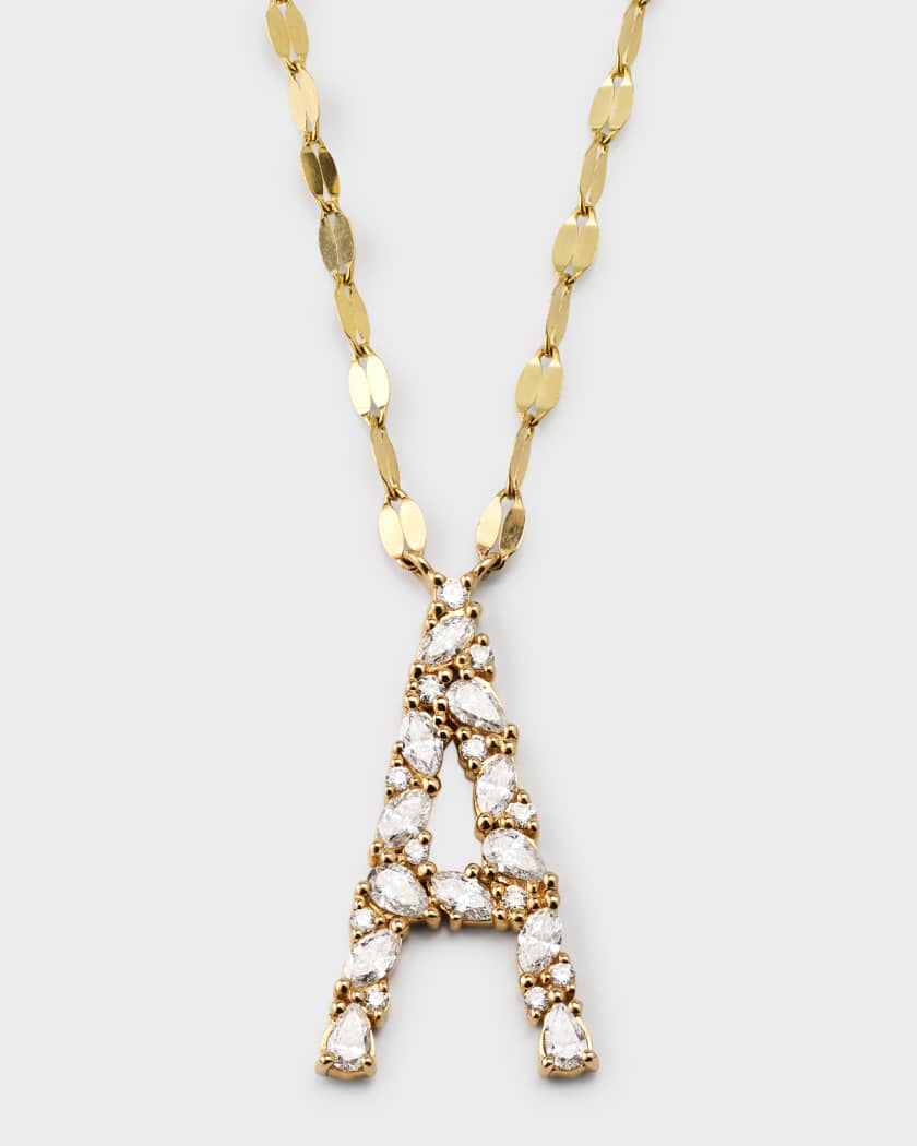 LANA Initial Block Letter A Diamond Necklace | Neiman Marcus