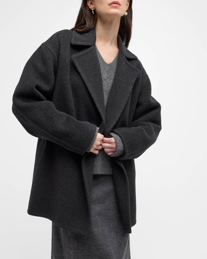 Double Breasted Wool Blend Car Coat