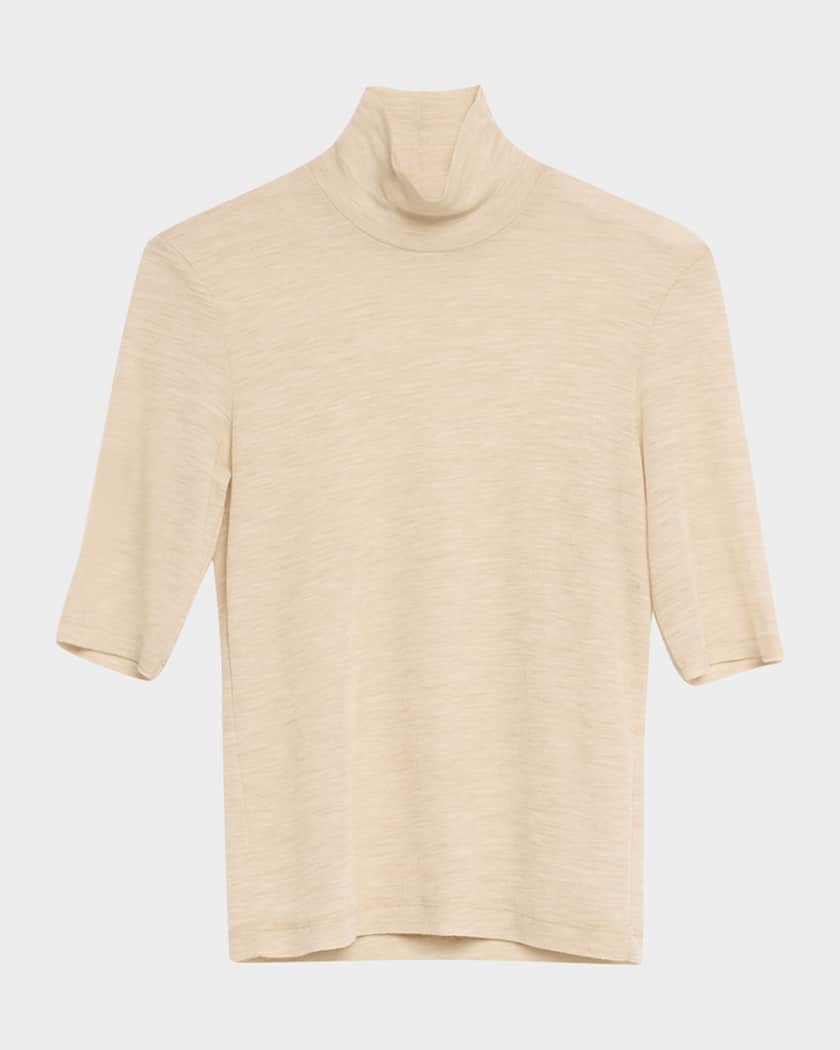 Vince Merino Wool Elbow Sleeve Turtleneck T Shirt Neiman Marcus