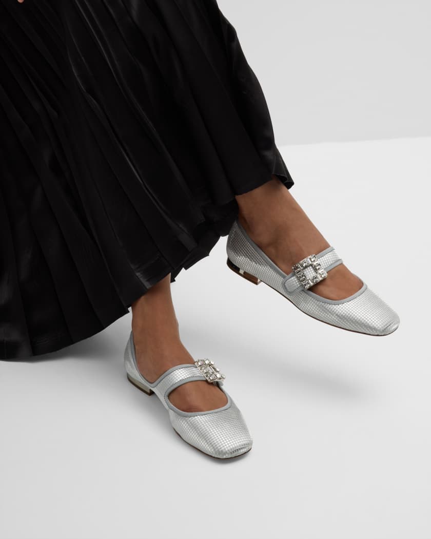 Metallic top ballerina flats