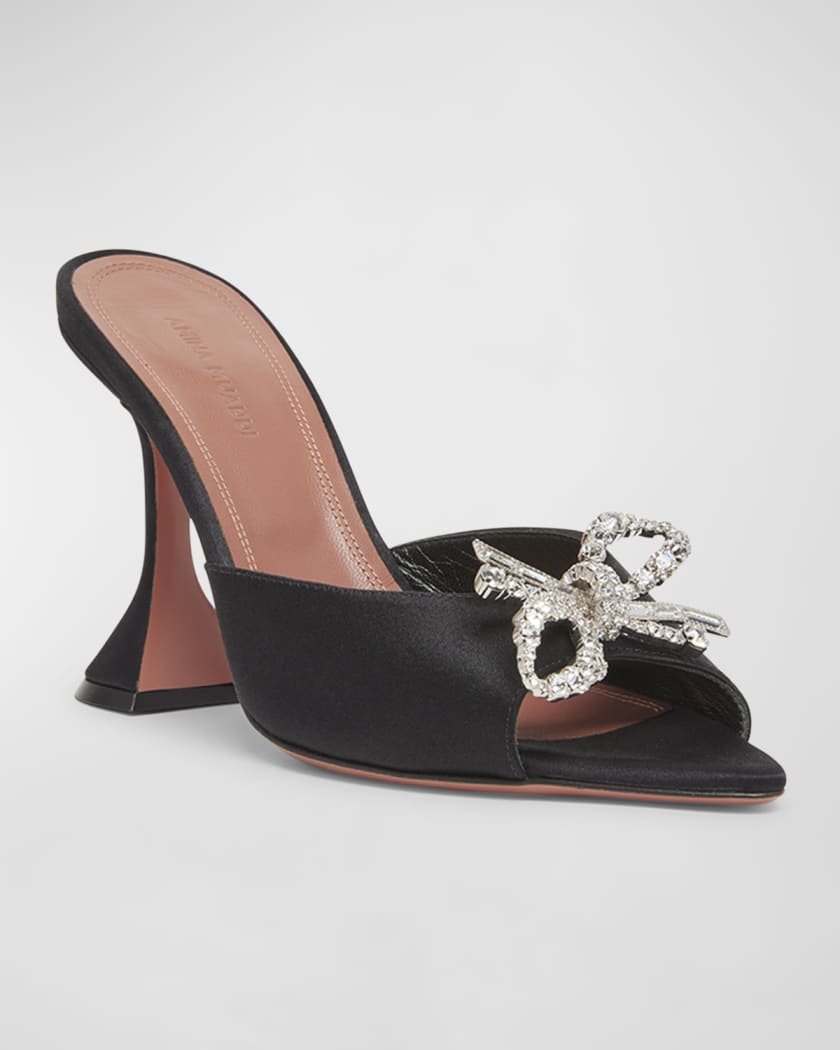 Rosie Embellished Bow Satin Pedestal Sandals