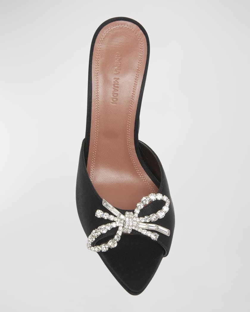 Rosie Embellished Bow Satin Pedestal Sandals