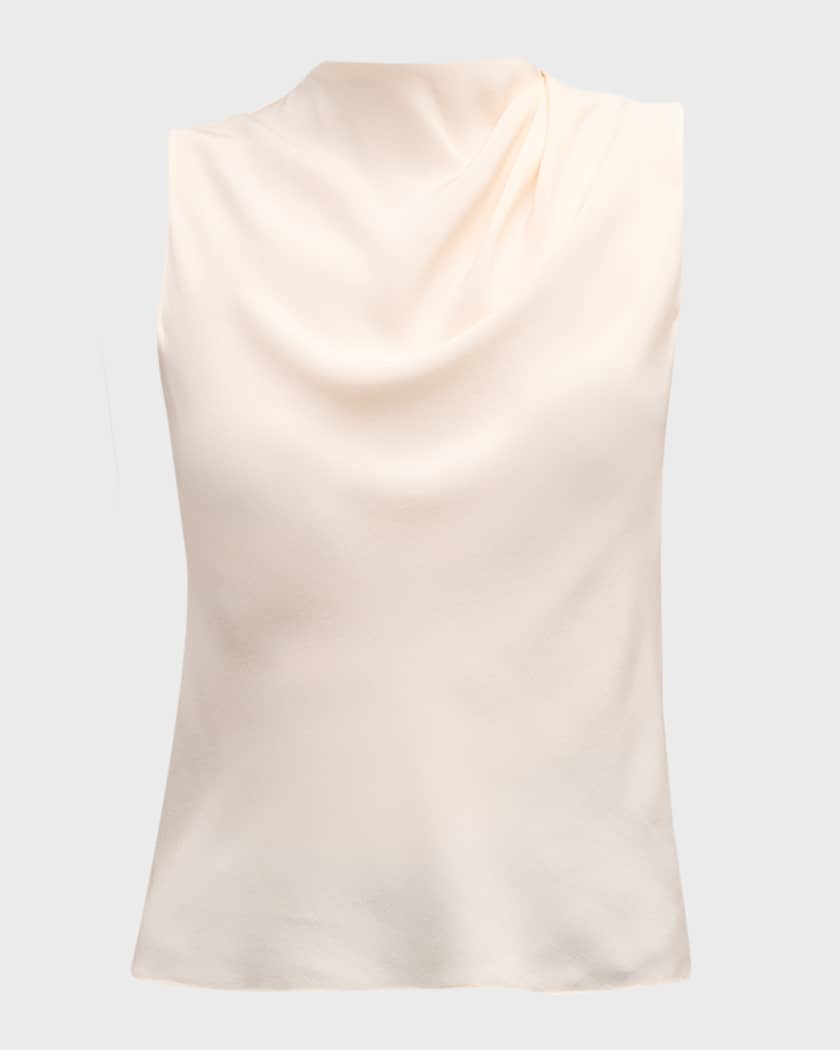 sleeveless silk shirt