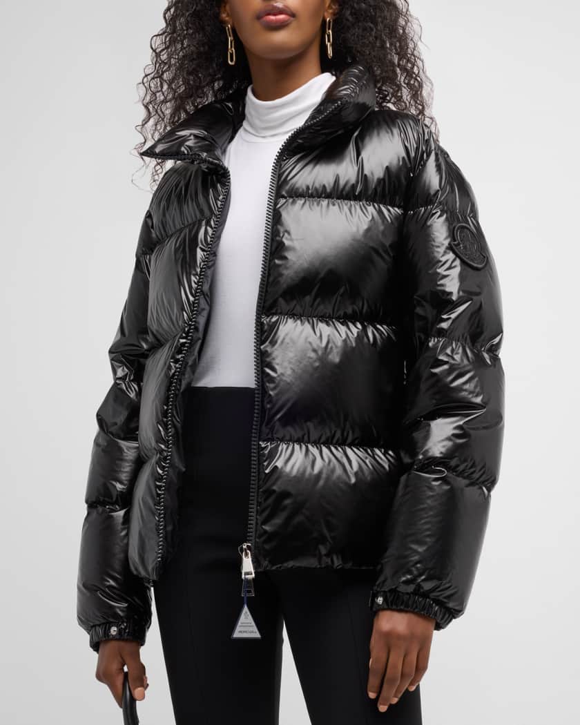 Moncler metallic puffer jacket deals