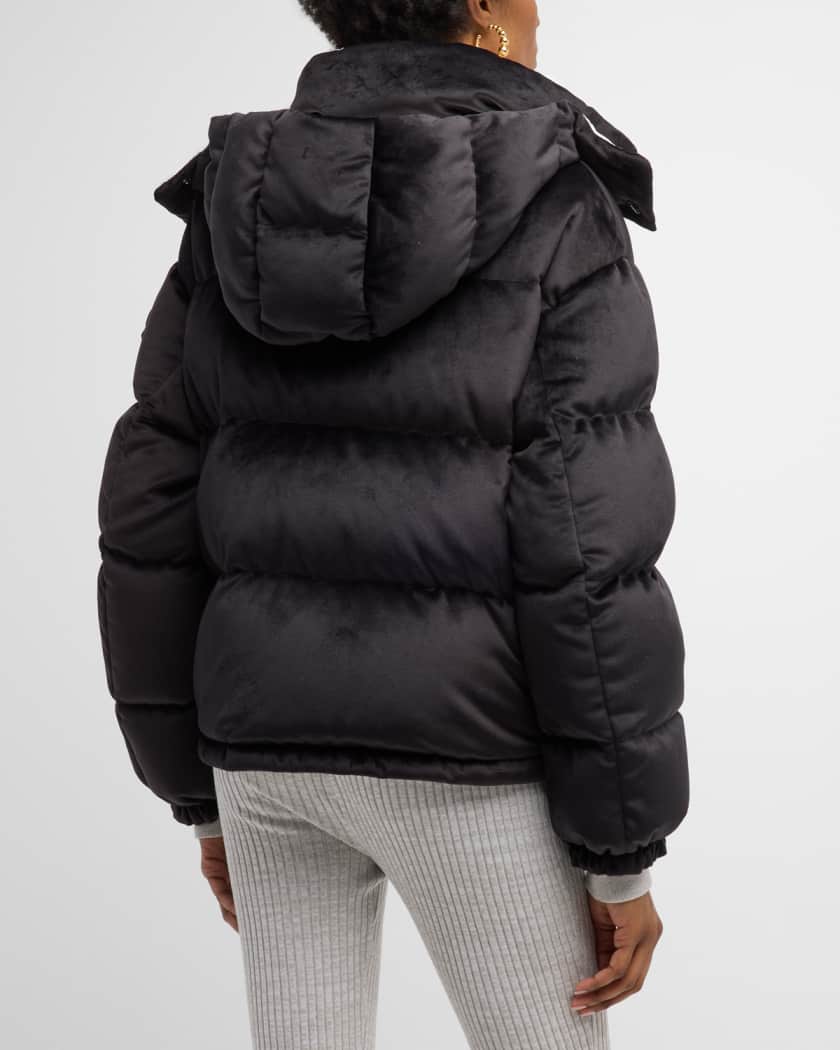 Moncler velvet puffer coat discount