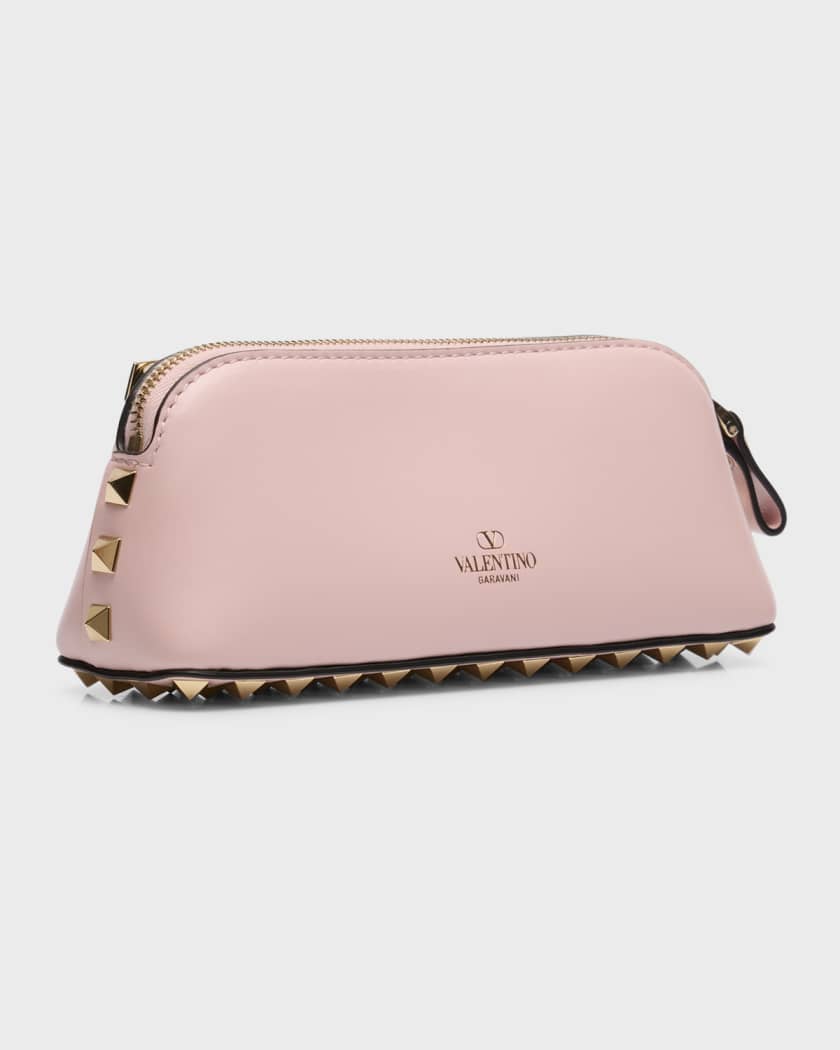 Pink Valentino Rockstud Flap Bracelet Leather Clutch bag