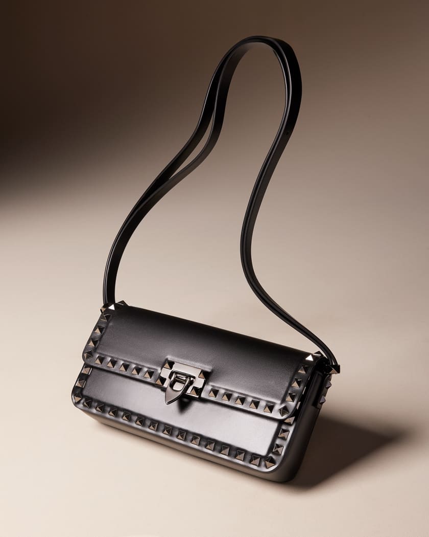 Rockstud leather shoulder bag sales
