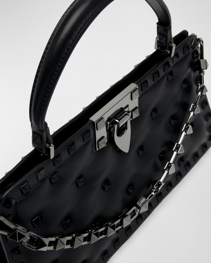 Valentino Beige Leather My Rockstud Top Handle Bag at 1stDibs