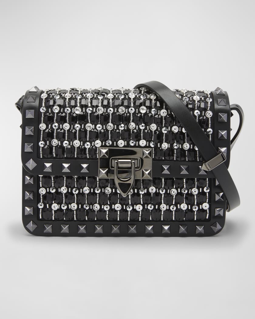 Valentino Garavani Small Rockstud Rhinestone Shoulder Bag Neiman