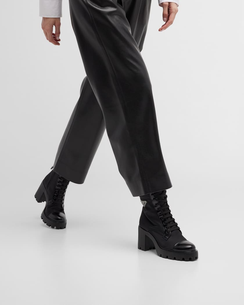 Nylon Lace Up Combat Boots
