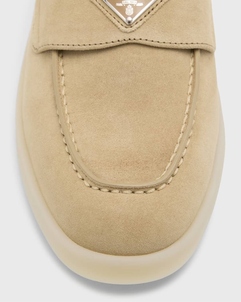 Prada suede 2025 slip on sneakers