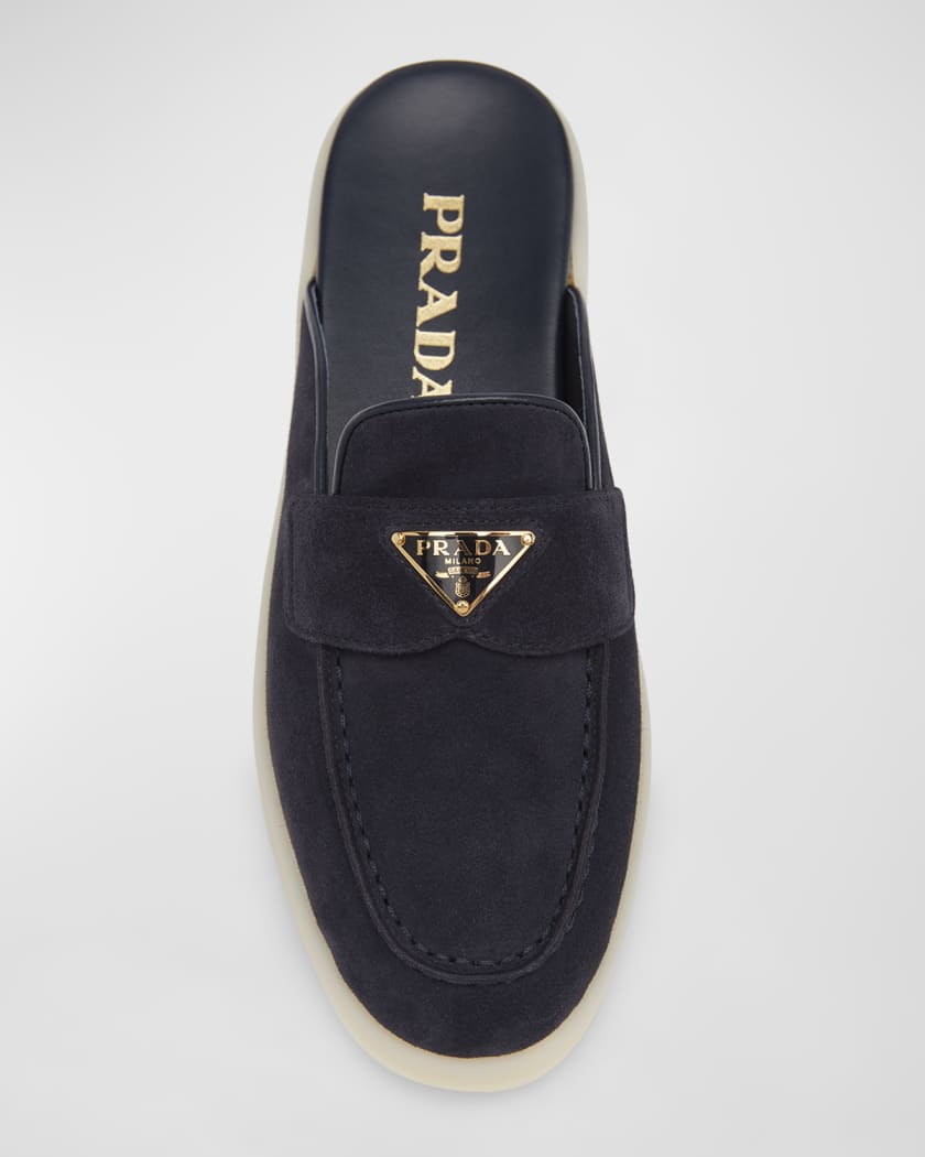Prada suede 2025 mules